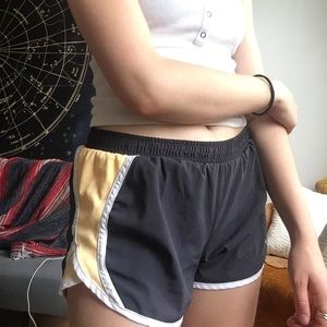 Black and Orange Running Shorts